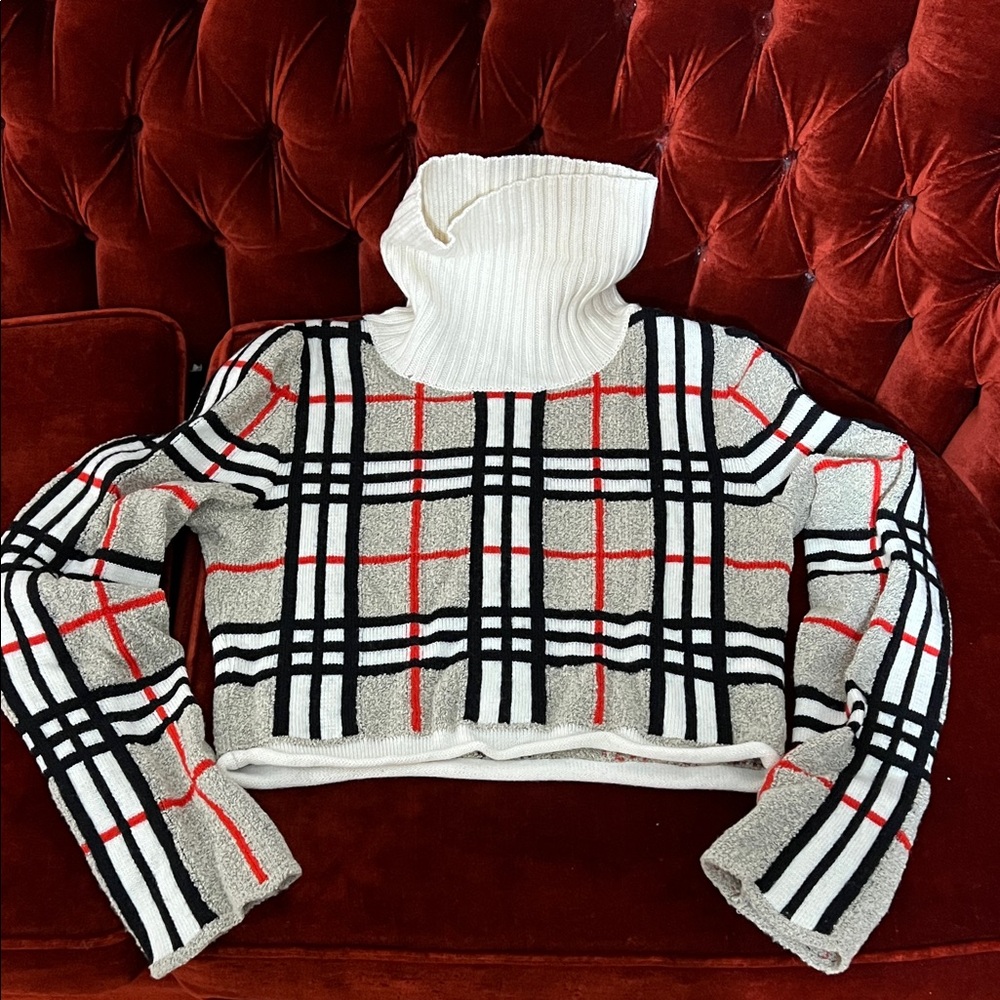 Marc Cain Checkered Turtleneck Sweater - Black, White, Red